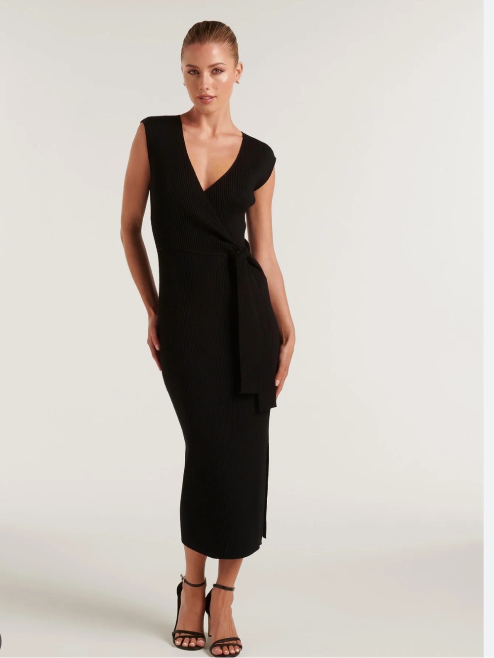 Ever new Jacinta Tie Front Knit Midi Dress 8